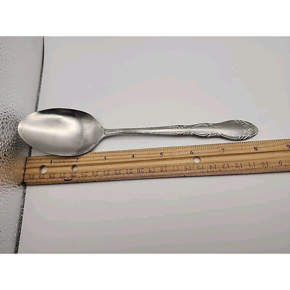 Wesley Forge WLF2 Tablespoon Stainless Steel 8 1/4" Floral Design Art Deco MCM - Picture 3 of 8
